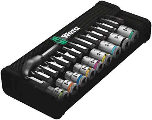 Wera Tools SA 8 Zyklop Metal Ratchet Set with switch lever, 1/4" drive, metric 28 pieces