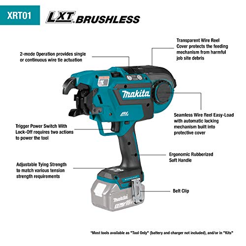 Makita 18V LXT Lithium-Ion Brushless Cordless Rebar Tying Tool Kit (5.0Ah)