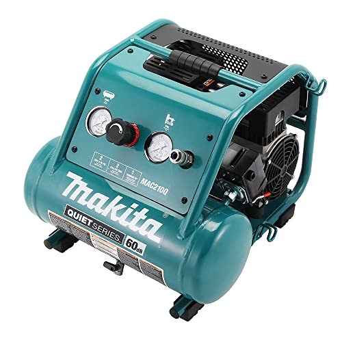 Makita Quiet Series, 1 HP, 2 Gallon, Oil-Free, Electric Air Compressor