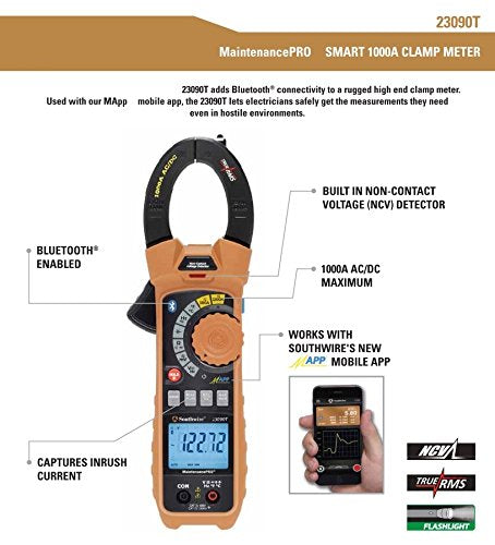 Southwire Maintenance PRO 1000A AC/DC Smart Clamp Meter with Bluetooth