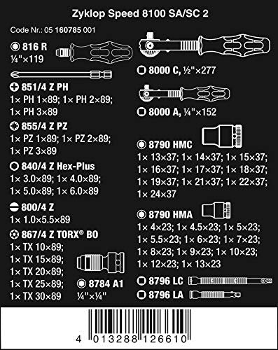 Wera Tools 8100 SA/SC 2 1/2 AND 1/4 DR. SET 1