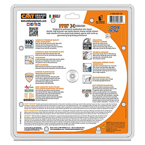 CMT 10 In x 60 x 5/8 In ITK Fine Cut-Off Blades