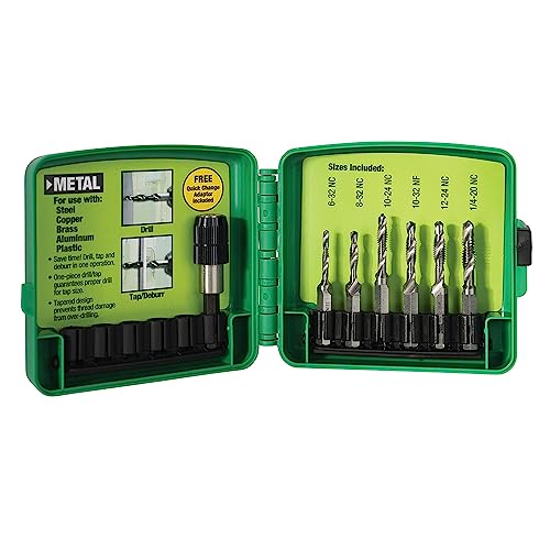 Greenlee DTAPKIT 6-32 to 1/4-20 6-Piece Combination Drill and Tap Set