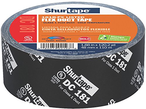 Shurtape DC 181 UL 181B-FX Listed/Printed Film Tape, 48mm x 110m, Metalized Print, 1 Roll