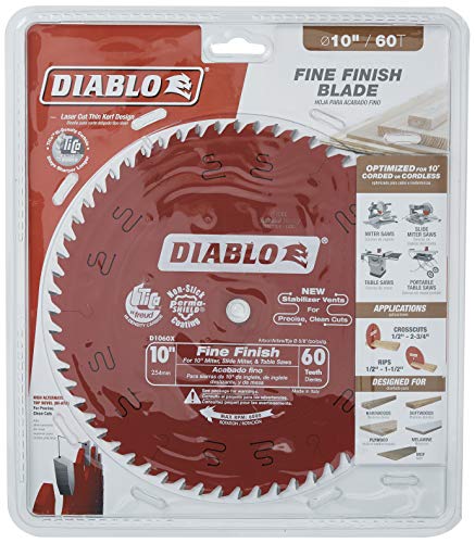 Diablo 10 in. x 60 Tooth Fine Finish Saw Blade