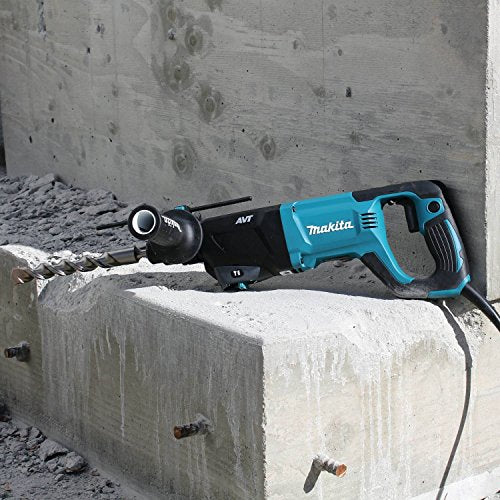 Makita SDS-PLUS 3-Mode Variable Speed AVT Rotary Hammer with Case and 4-1/2" Angle Grinder, 1"