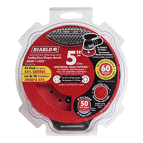 Diablo 5 in. 60-Grit Random Orbital Sanding Disc (50-Pack)