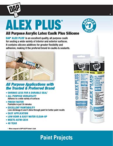 DAP 10.1 oz. Alex Plus Acrylic Latex Caulk Plus Silicone (White)