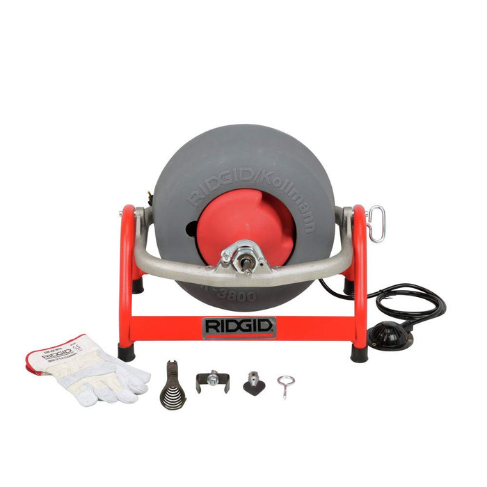 RIDGID 53117 K-3800 W/C-32 Drum Machine For 3/4" To 4" Drain Lines, with C-32 3/8" x 75'. Inner Core Cable & Tool Set, 115V