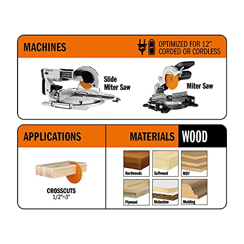 CMT 12 In x 72 x 1 In ITK Finish Compound Miter Blades