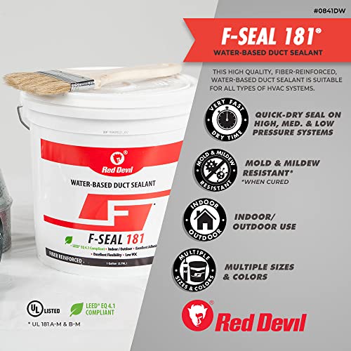 Red Devil F-Seal 181 Fiber Reinforced Water Based Duct Sealant, 1 Gallon, Gray