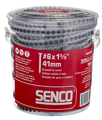 SENCO (06A162P) Duraspin #6 by 1-5/8" Drywall to Wood Collated Screw (1, 000 per Box)