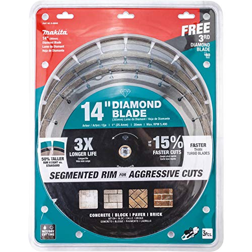 Makita 14in Diamond Blade Segmented General Purpose Contractor (3 Pack)