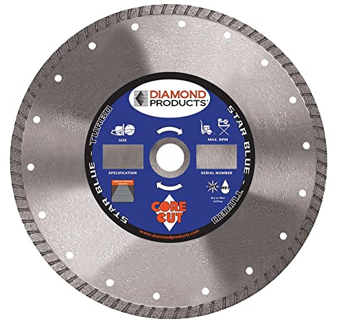 Diamond Products Core Cut 7-Inch x 0.095 x 7/8-Inch Star Blue Turbo Blade