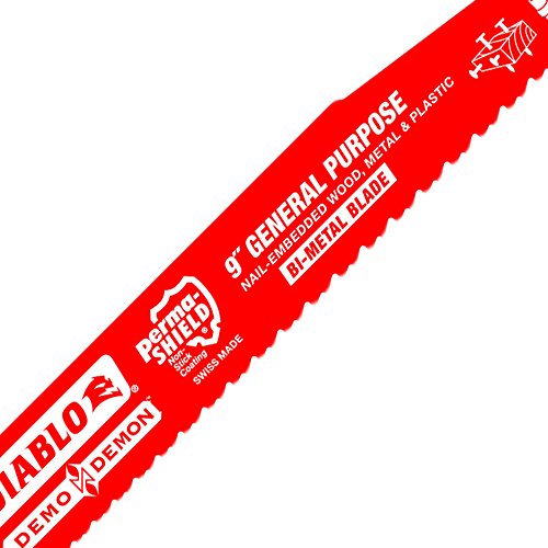 Diablo Tools 9in Bi-Metal Recip Blade for Nail-Embedded Wood Metal and Plastic (5 Pack)