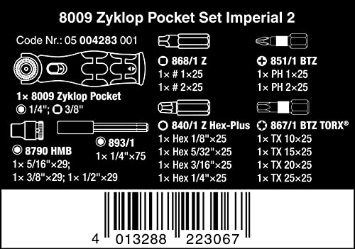 Wera Tools 18-Piece Zyklop Imperial Set