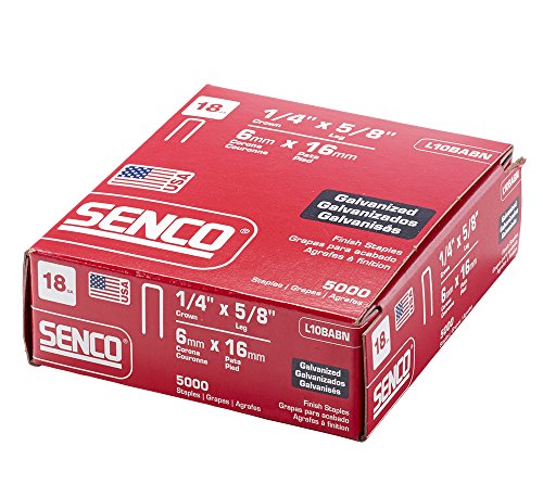 SENCO (L10BABN) 18 Gauge by 1/4" Crown by 5/8" Electro Galvanized Staples (5, 000 per Box)