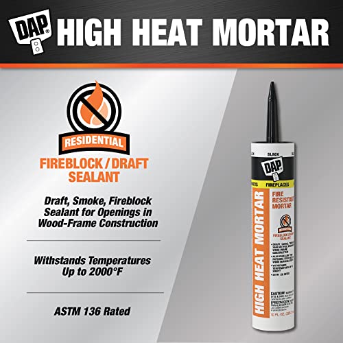 DAP 7079818854 High Heat Mortar Fire Stop Caulk, No Size, Black