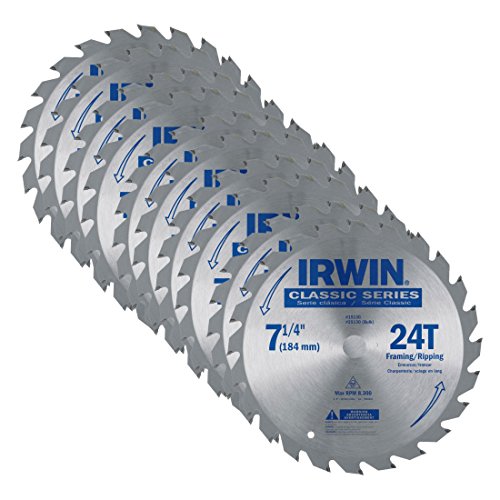 IRWIN25130 Classic Series Circular Saw Blade 24T 7-1/4" (Pack of 10)