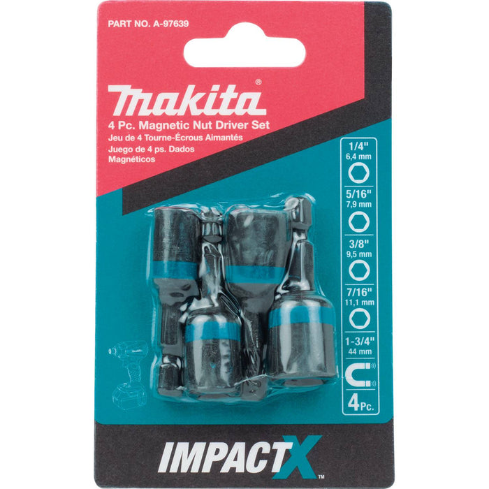 Makita Impact X 4 Pc. 1-3/4″ Magnetic Nut Driver Set