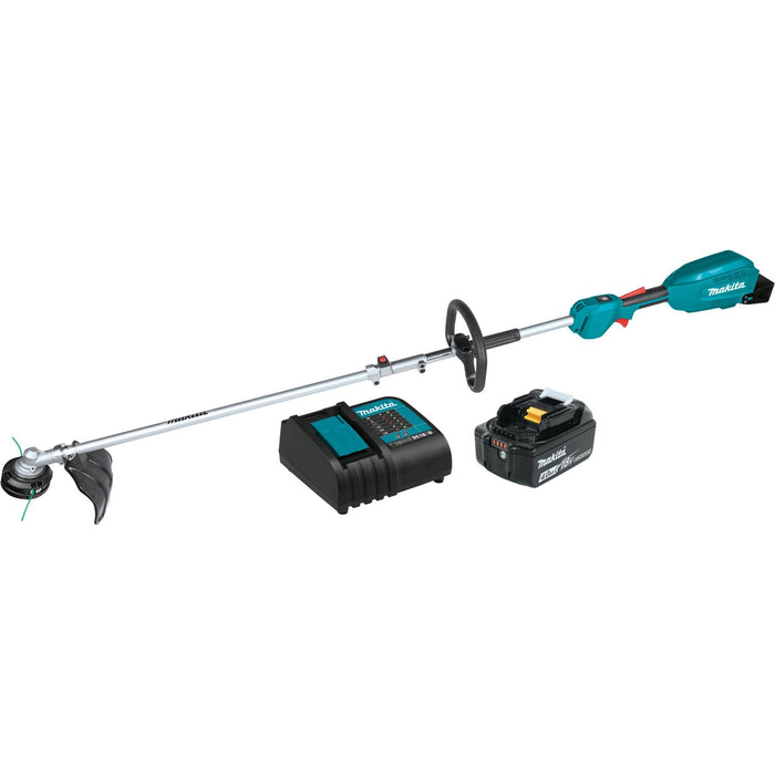 Makita XUX02SM1X1 - 18V LXT Lithium-Ion Brushless Cordless Couple Shaft Power Head Kit With 13" String Trimmer Attachment, with one battery (4.0Ah)