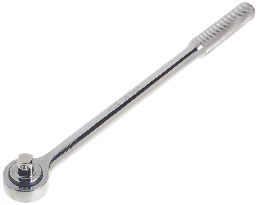 Wright Tool 4425 Long Knurled Grip Ratchet Double Pawl,Silver