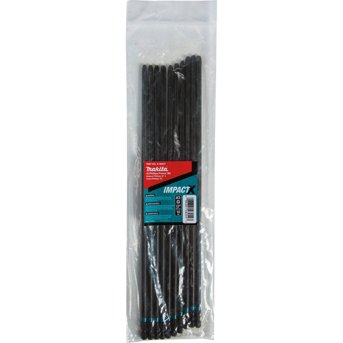 Makita ImpactX #3 Phillips 12″ Power Bit (10 Pack)