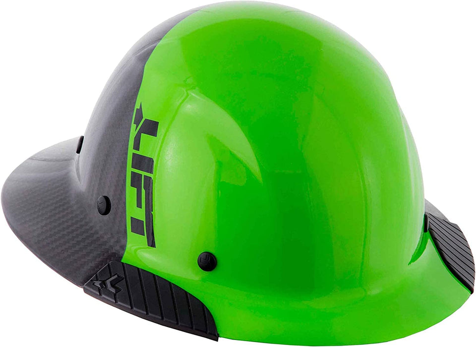 LIFT Safety DAX Fifty 50 Green Carbon Fiber Full Brim Hard Hat