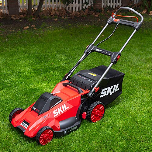 SKIL PWR CORE 20 Brushless 18 In. Lawn Mower Kit, Includes Two 4.0 Ah Batteries and Dual Port Charger