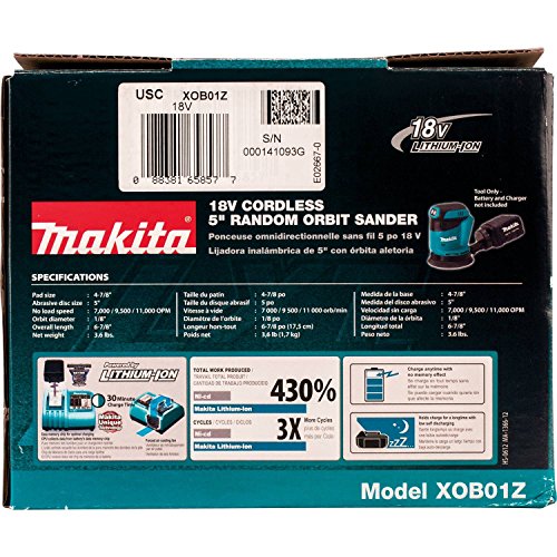 Makita 18V LXT Lithium-Ion Cordless 5" Random Orbit Sander (Bare Tool)