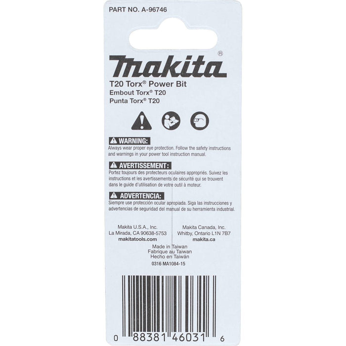 Makita Impact X T20 Torx 2″ Power Bit (2-Pack)