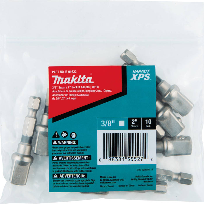 Makita Impact XPS 3/8" Square 2" Socket Adapter (10-Pack)