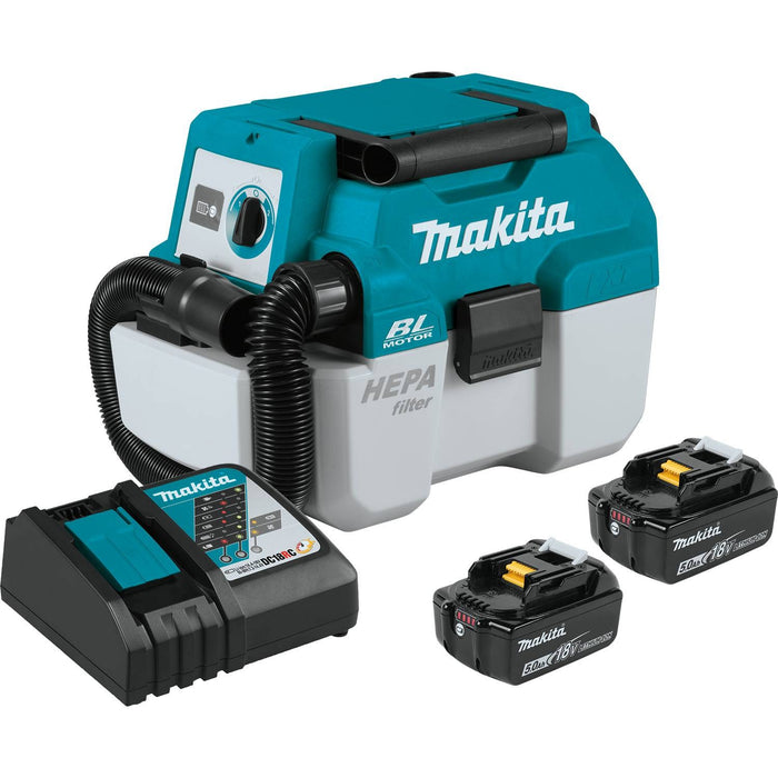 Makita 18V LXT 2 Gallon HEPA Portable Wet/Dry Dust Extractor/Vacuum Kit