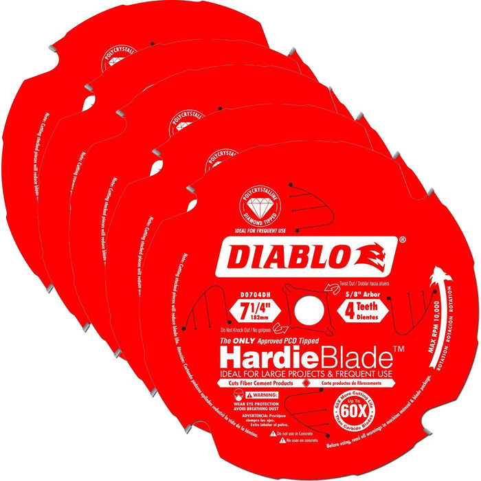 Diablo Tools 7-1/4in x 4 Tooth (PCD) Fiber Cement Hardie Blade