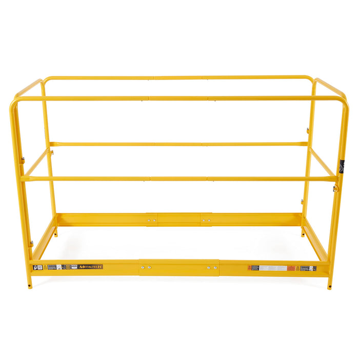 MetalTech Versatile 6 Ft. Metal Guardrails System Accessory Baker Style for Select Jobsite Series Scaffolding Platform with Non-Slip Deck