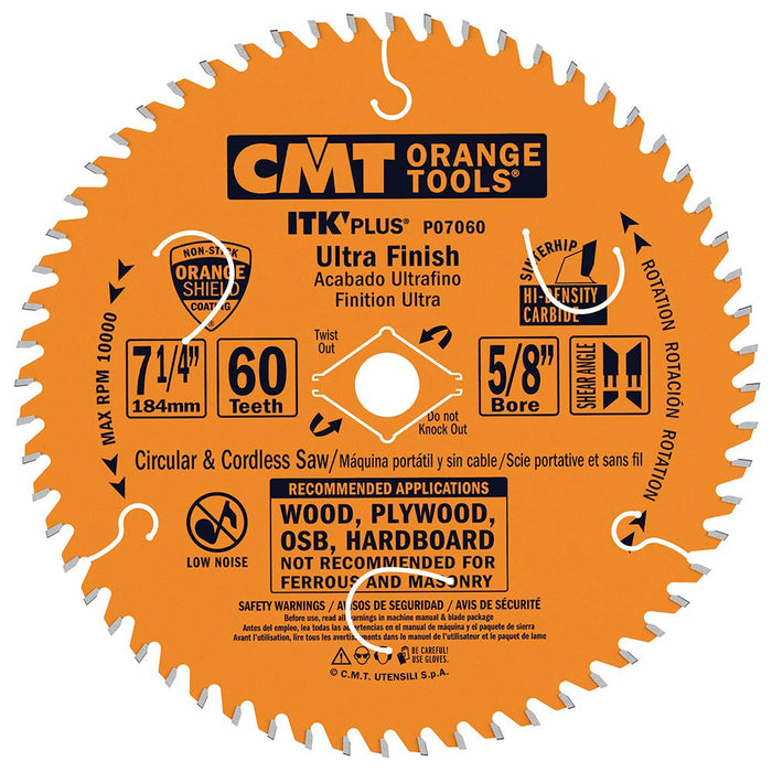 CMT ITK Plus Ultra Finish 7-1/4" 60T Circular Saw Blade