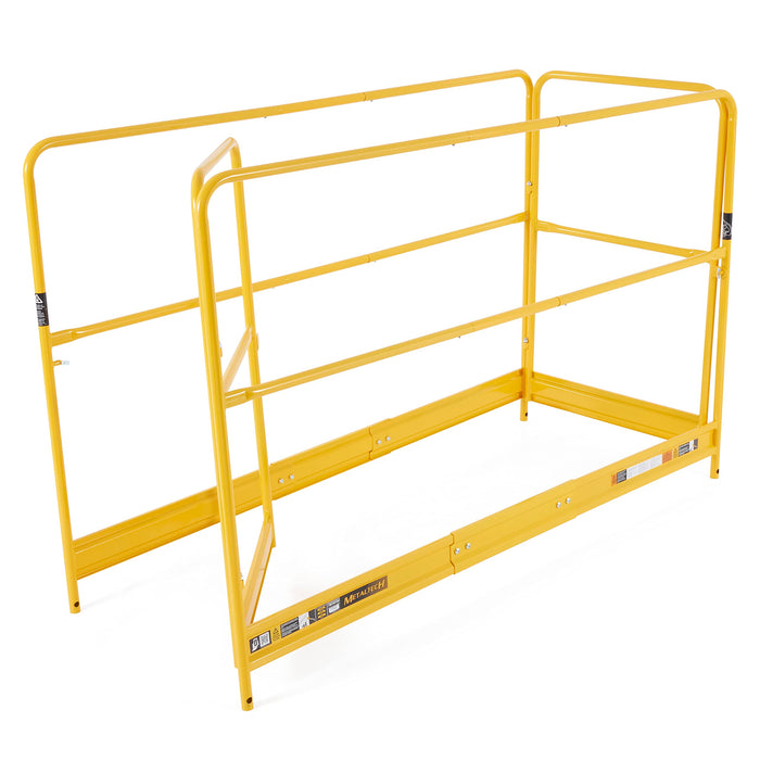 MetalTech Versatile 6 Ft. Metal Guardrails System Accessory Baker Style for Select Jobsite Series Scaffolding Platform with Non-Slip Deck