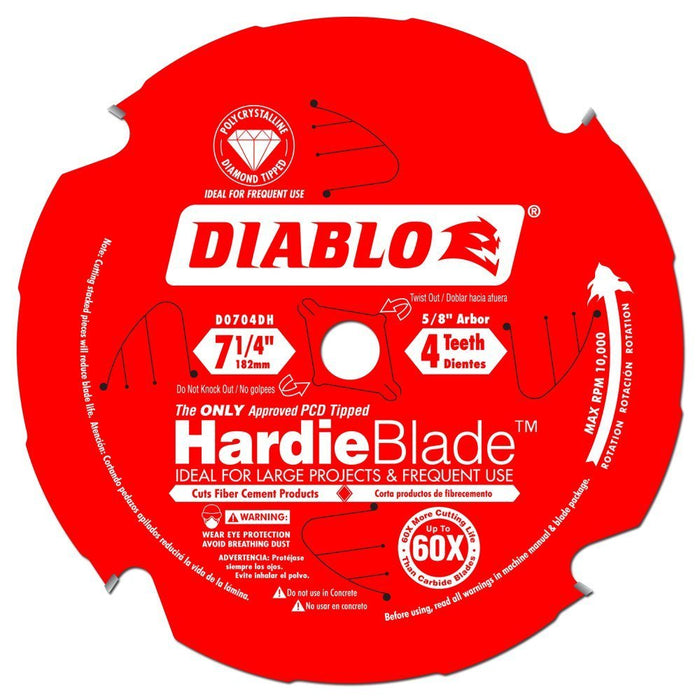 Diablo Tools 7-1/4in x 4 Tooth (PCD) Fiber Cement Hardie Blade