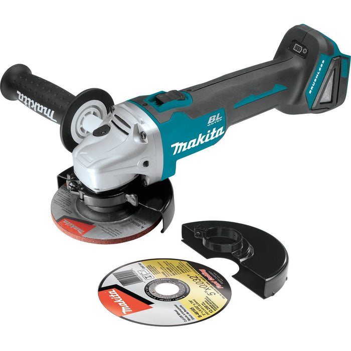 Makita 18V LXT Lithium-Ion Brushless Cordless 4-1/2 In. / 5 In. Cut-Off Angle Grinder, no lock-off, lock-on (Bare Tool)