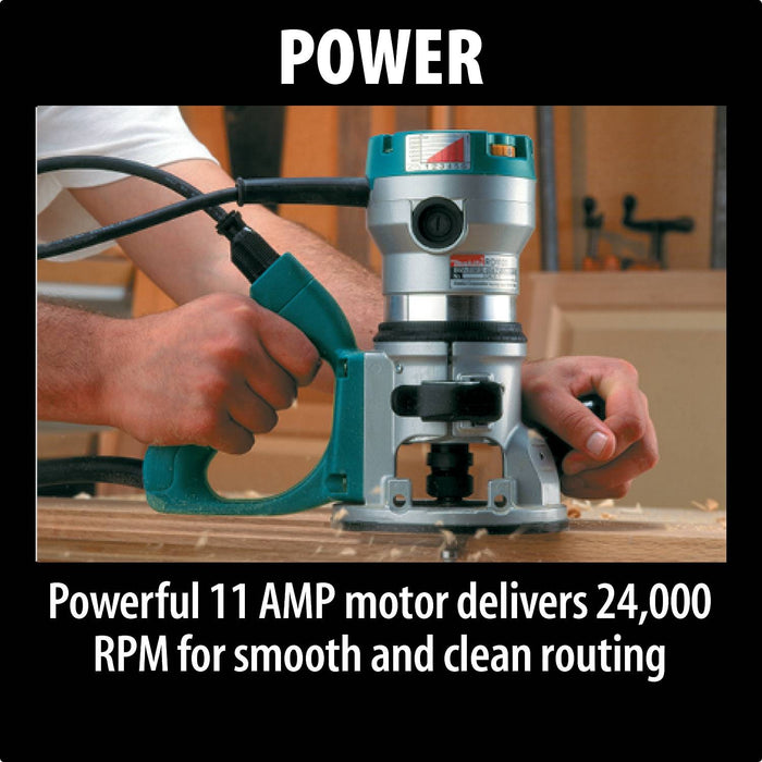 Makita RF1101 2-1/4 HP Router, 8,000-24,000 RPM, var. spd. — Contractor  Tool Supply