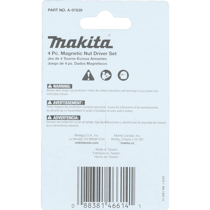 Makita Impact X 4 Pc. 1-3/4″ Magnetic Nut Driver Set