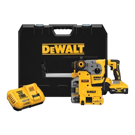 DeWALT 20V MAX XR Brushless 1-1/8 In. L-Shape SDS Plus Rotary Hammer Kit with Dust Collection