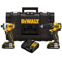 DeWALT 20V ATOMIC MAX Brushless Hammer Drill/Driver and Impact Driver Combo Kit with Toughsystem (R)