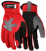 MCR Safety HyperFit® Red Mechanics Work Gloves Synthetic Leather Palm Reflective Logo on Back Super Stretch Knuckle Fabric