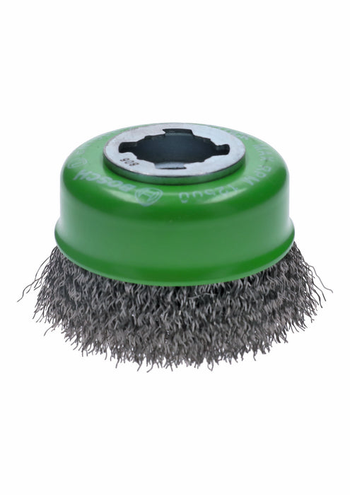 Bosch 3 In. Wheel Dia. X-LOCK Arbor Stainless Steel Crimped Wire Cup Brush