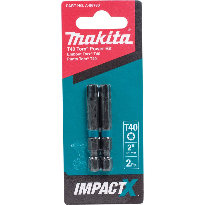 Makita Impact X T40 Torx 2″ Power Bit (2-Pack)